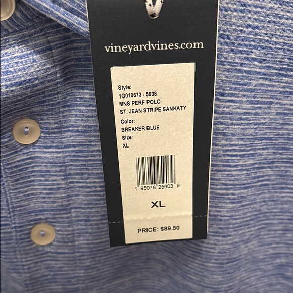 Vineyard Vines Blue Polo Shirt Classic Knit Design - Picture 2 of 2